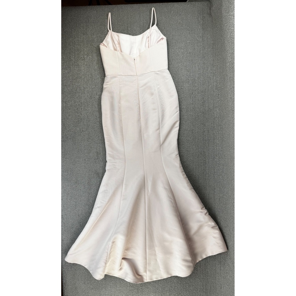Amsale Dress Women 8 Pink Mermaid Gown Spaghetti Strap Formal Wedding Bridesmaid - Picture 2 of 11